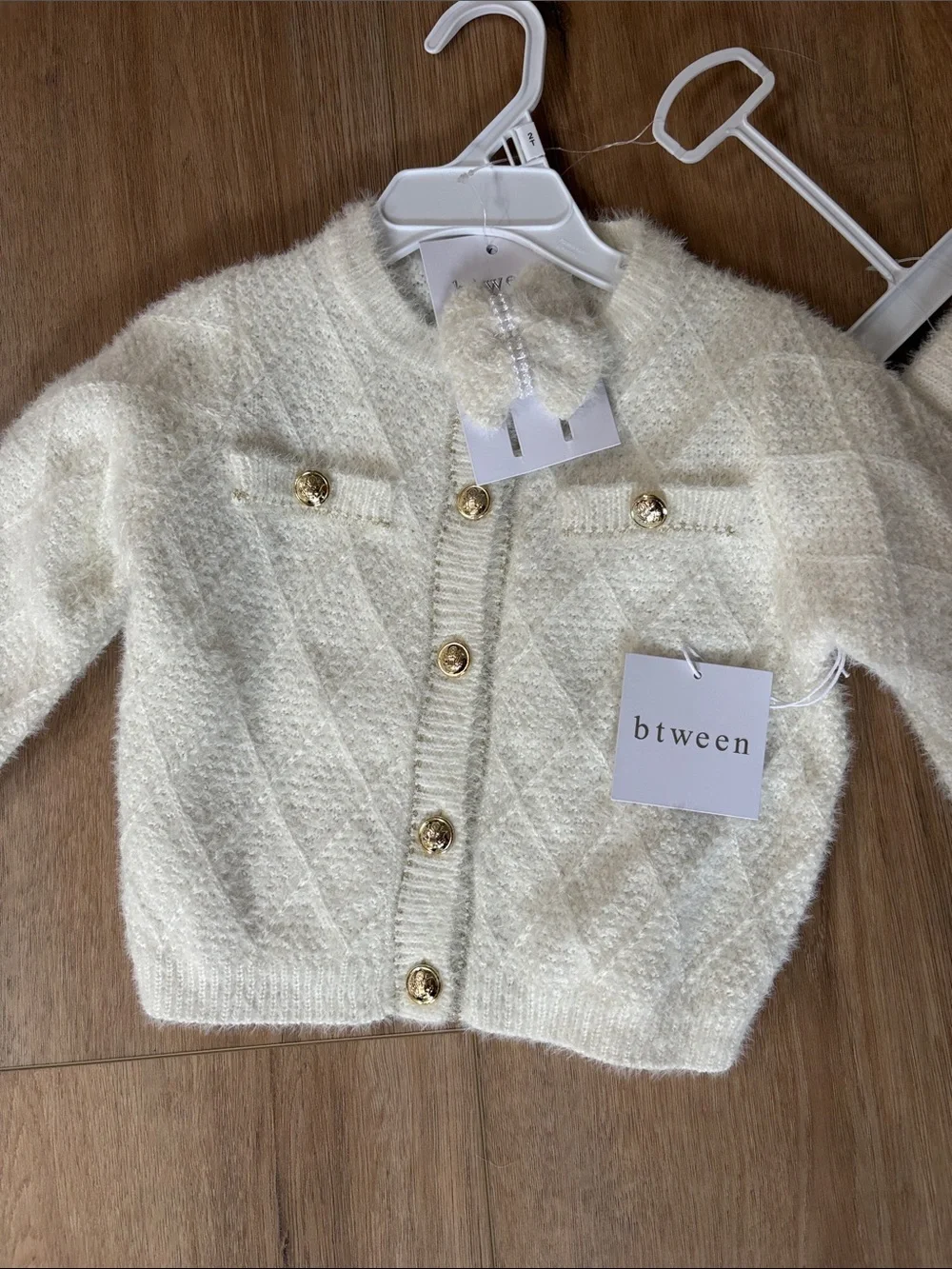 btween Cream Knit Cardigan and Skirt Set - Picture 2 of 5